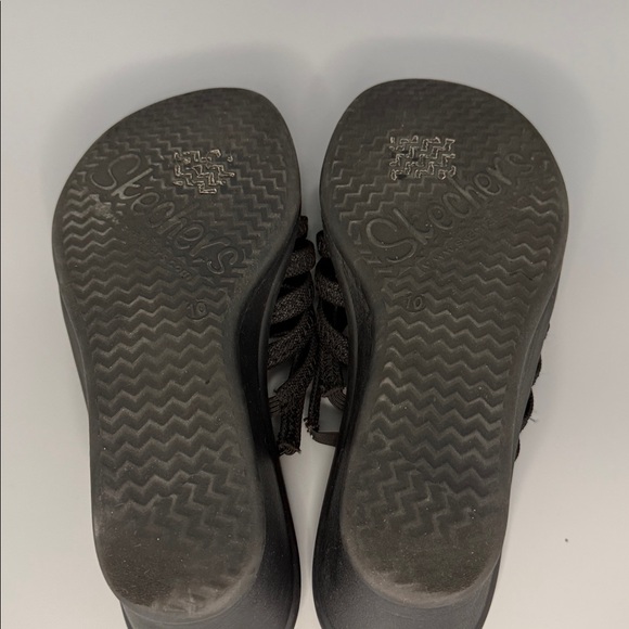 Skechers Cali Rumblers Hot Shot Wedge Sandals Black Size 10 - Picture 4 of 5